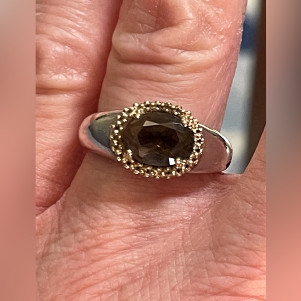 Lagos brown Topaz ring with 18K surround